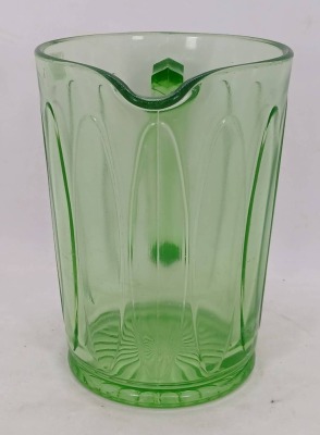 Green Depression Glass Pitcher - 2