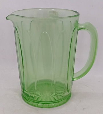 Green Depression Glass Pitcher - 3