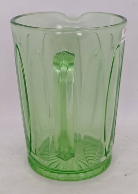 Green Depression Glass Pitcher - 4