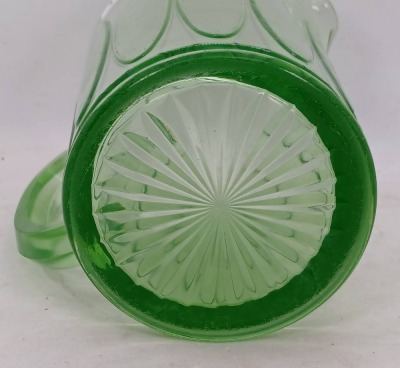 Green Depression Glass Pitcher - 5
