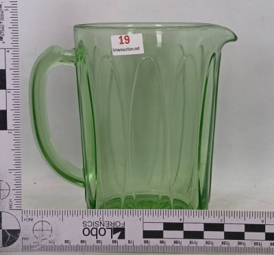 Green Depression Glass Pitcher - 6