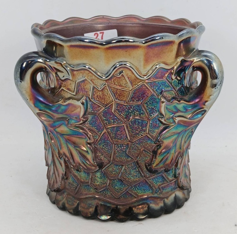 Dugan Carnival Glass Maple Leaf Bowl