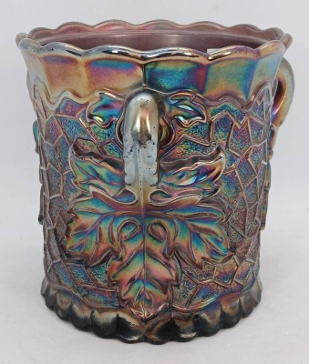 Dugan Carnival Glass Maple Leaf Bowl - 2