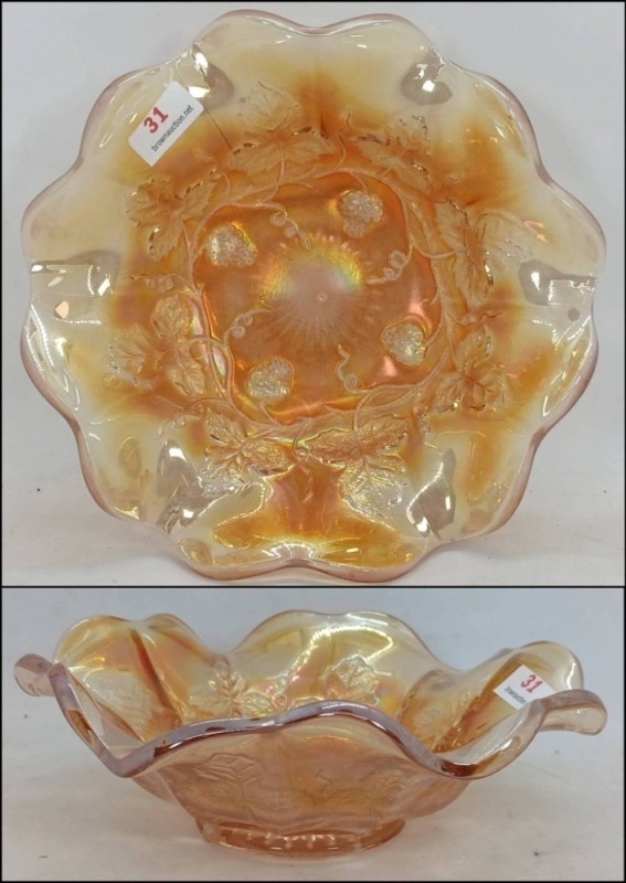 Millersburg Carnival Glass Grape Wreath Bowl