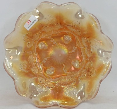 Millersburg Carnival Glass Grape Wreath Bowl - 2