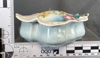 Hand-Painted Porcelain Floral Vanity Dish - 4