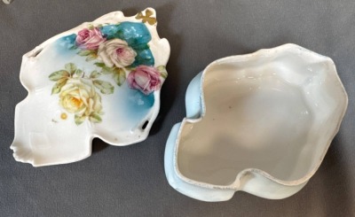 Hand-Painted Porcelain Floral Vanity Dish - 5