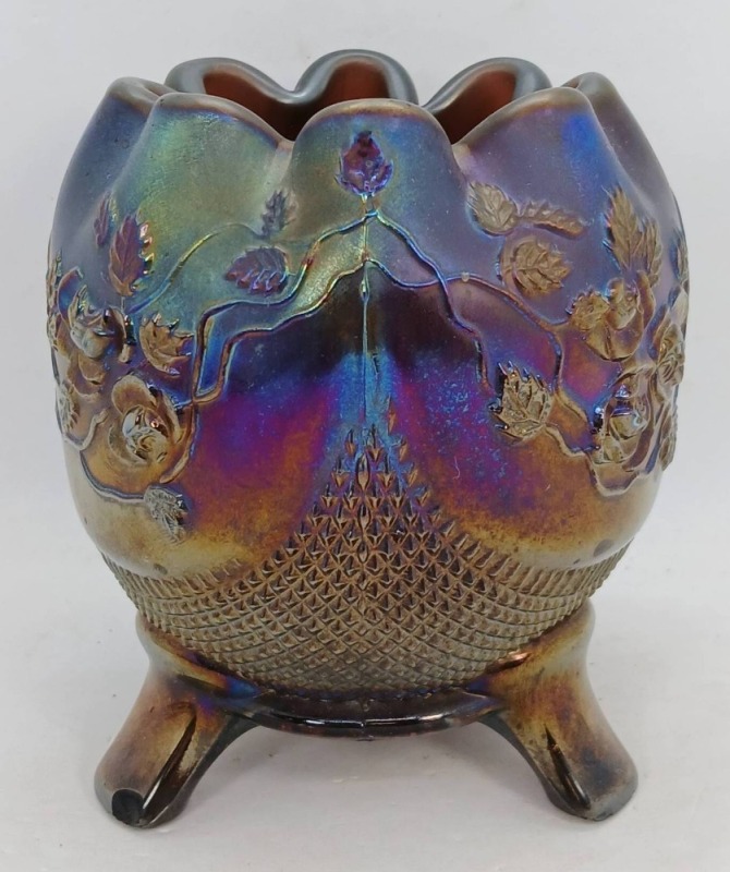 Northwood Carnival Glass Rose Bowl