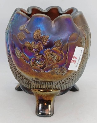 Northwood Carnival Glass Rose Bowl - 2