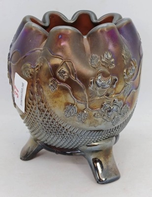 Northwood Carnival Glass Rose Bowl - 3