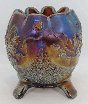 Northwood Carnival Glass Rose Bowl - 4