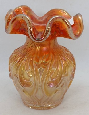 Imperial Carnival Glass Rococo Marigold Vase