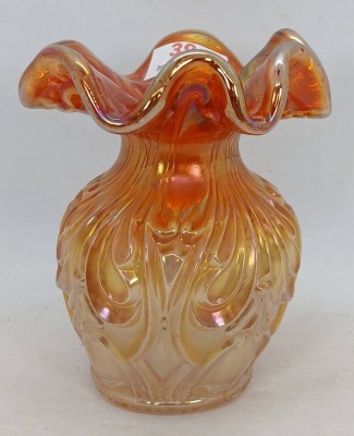 Imperial Carnival Glass Rococo Marigold Vase - 2