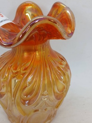 Imperial Carnival Glass Rococo Marigold Vase - 4