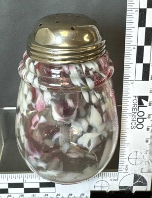 Cranberry Spatter Glass Sugar Shaker - 4