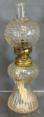 Miniature Pressed Glass Oil Lamp - 2