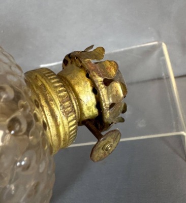 Miniature Pressed Glass Oil Lamp - 5