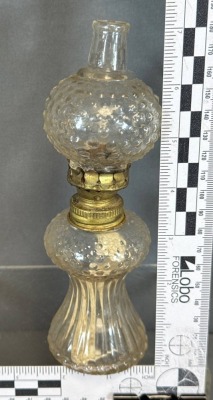 Miniature Pressed Glass Oil Lamp - 6