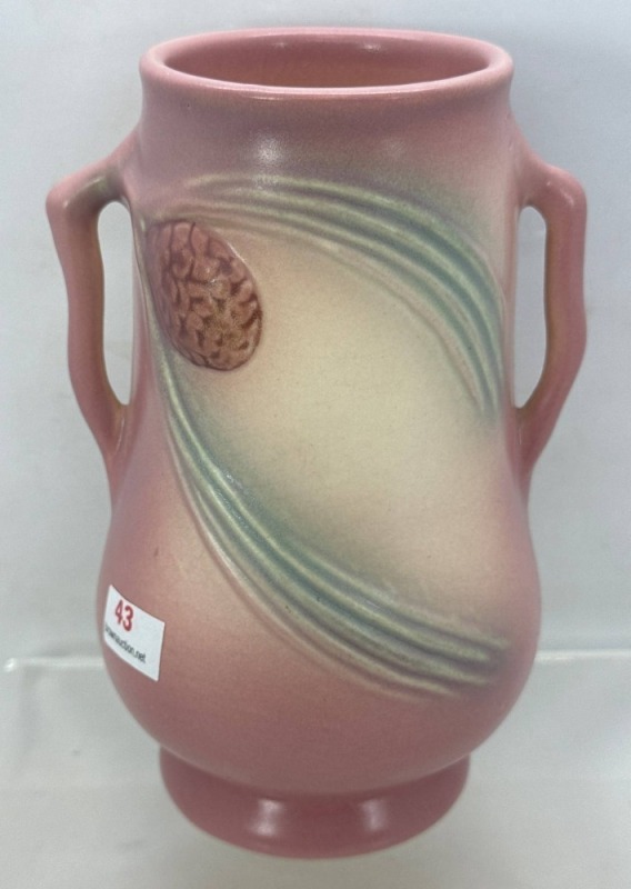 Hull Pine Cone 55-6.5" Pink Vase