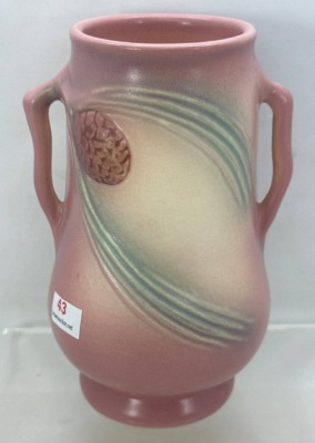 Hull Pine Cone 55-6.5" Pink Vase