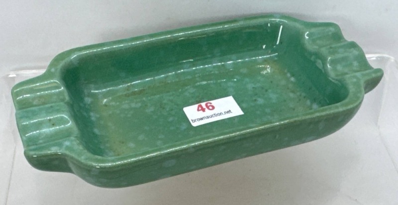 Roseville Hyde Park Ash Tray in Green Glaze