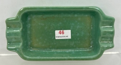 Roseville Hyde Park Ash Tray in Green Glaze - 2