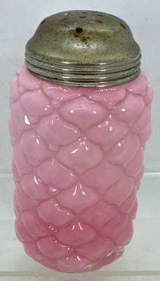 Pink Cased Glass Shaker in Diamond Quilted with Metal Lid - 3