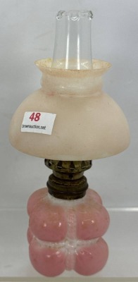 Pink Glass Miniature Oil Lamp - 4