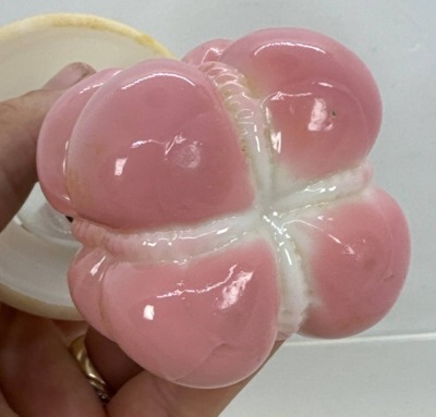 Pink Glass Miniature Oil Lamp - 6
