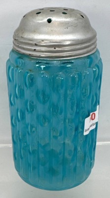Blue Opalescent Sugar Shaker with Metal Lid - 3