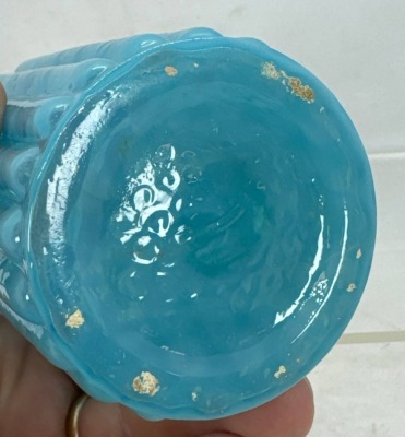 Blue Opalescent Sugar Shaker with Metal Lid - 6