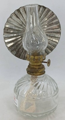 Clear Miniature Glass Oil Lamp with Metal Reflector - 2