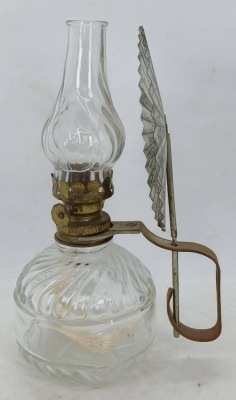 Clear Miniature Glass Oil Lamp with Metal Reflector - 3
