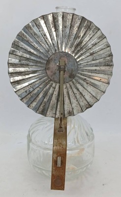 Clear Miniature Glass Oil Lamp with Metal Reflector - 4