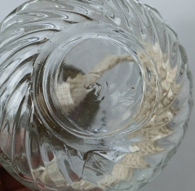 Clear Miniature Glass Oil Lamp with Metal Reflector - 6