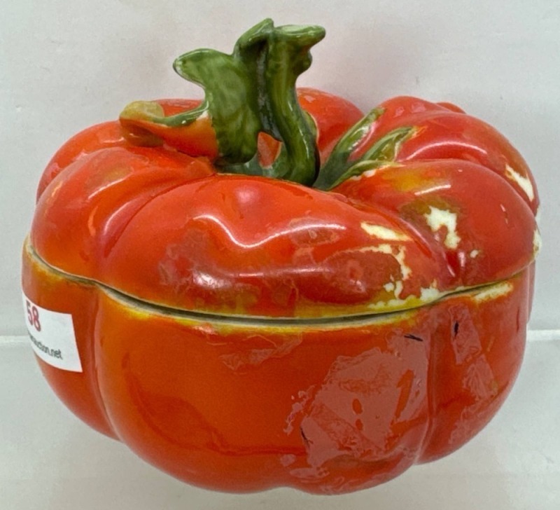 Royal Bayreuth Tomato-Shaped Covered Sugar Bowl