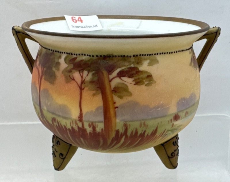 Nippon Hand-Painted Three-Legged Nut/Candy Bowl