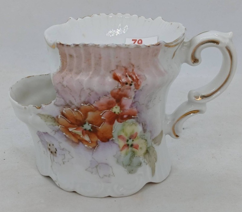 Porcelain Shaving Mug with Floral Design
