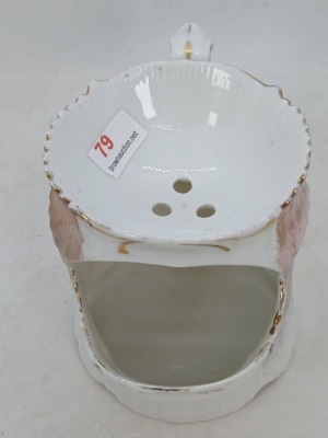 Porcelain Shaving Mug with Floral Design - 5