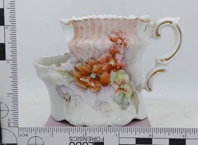 Porcelain Shaving Mug with Floral Design - 7
