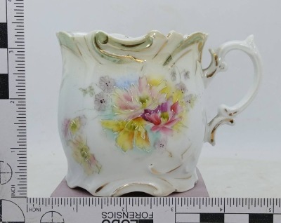 Porcelain Shaving Mug with Floral Design - 7