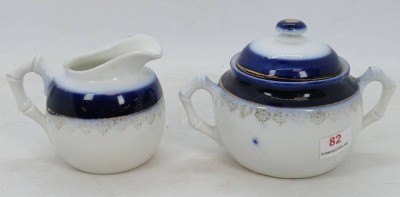German Porcelain Sugar Bowl and Creamer Set - 3