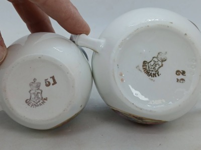 German Porcelain Sugar Bowl and Creamer Set - 7