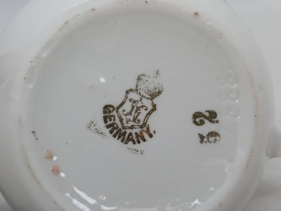 German Porcelain Sugar Bowl and Creamer Set - 9