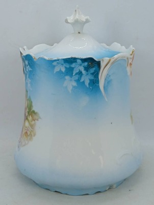 RS Prussia-style Lidded Biscuit Jar with Floral Design - 2