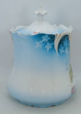 RS Prussia-style Lidded Biscuit Jar with Floral Design - 4
