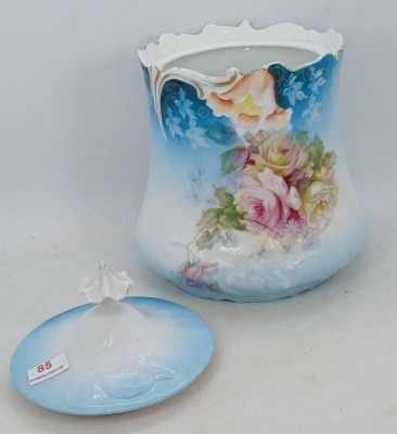 RS Prussia-style Lidded Biscuit Jar with Floral Design - 5