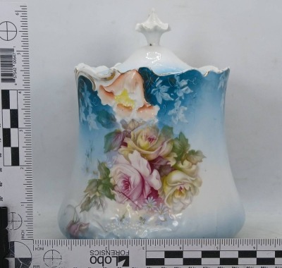 RS Prussia-style Lidded Biscuit Jar with Floral Design - 8