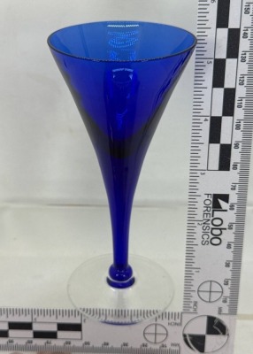 Three Cobalt Blue Glass Goblets - 3