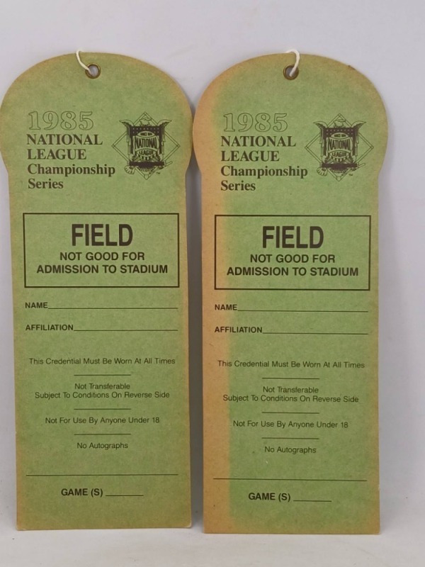 1985 National League Field Passes